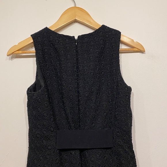 Theory Gwideen Bonded Eyelet Shift Mini Black Dress Size 0 - Picture 5 of 6